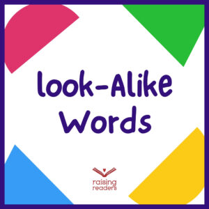 Raising Readers Look-Alike Words Work Sheets